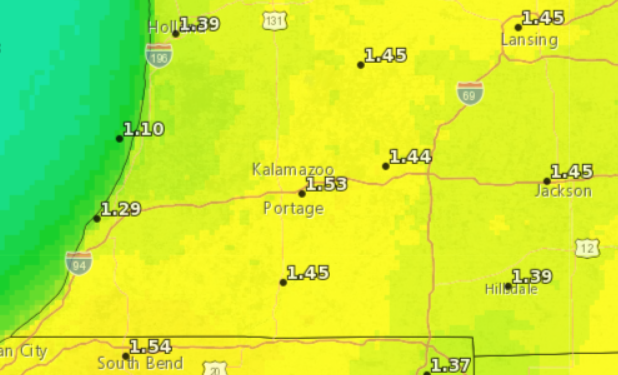 weekly evapotranspiration 7-22